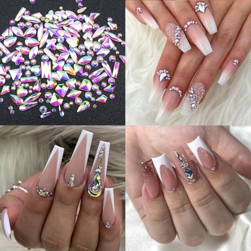 Champagne Nail Art Rhinestones Charms AB Crystals for Women - color: Colorful-17