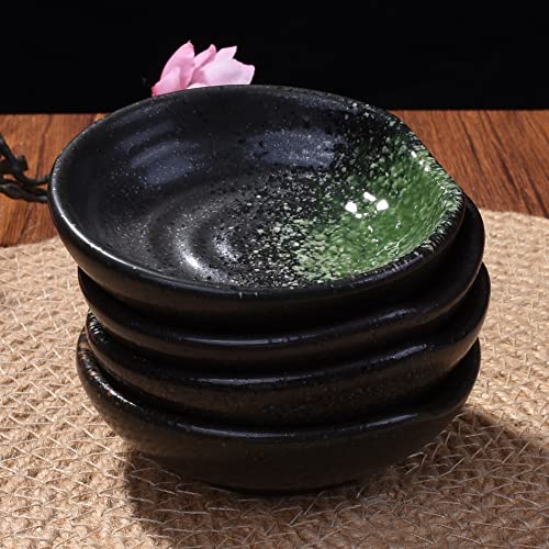 Ceramic Dipping Bowl Set of 4, 3.15 Inch Porcelain Small Sauce Dishes - color: QK