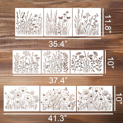 Large Flower Stencils Wildflower Stencils for Crafts Reusable - style: Wildflower 02