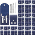Geosar 50 Set Travel Manicure Kit Bulk Professional Nail Clippers Pedicure Nail Care Tools Grooming Stainless Steel Set with Portable Travel Case, Gift for Christmas Men Women(Navy Blue) - color: Navy Blue