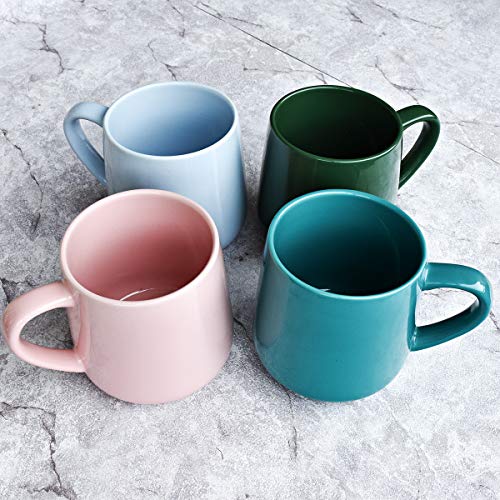 Bosmarlin Large Glossy Ceramic Coffee Mug, Tea Cup for Office and Home, 18 oz, Suitable for Dishwasher and Microwave(Blue, 1) - color: Blue