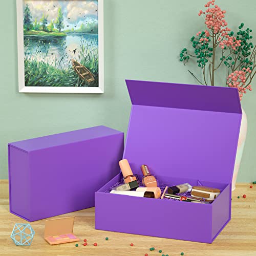 RYDDOY Purple Gift Box, 12x6x4'' Gift Boxes with Lids for Presents - color: Purple, size: 12 x 6 x 4 Inch