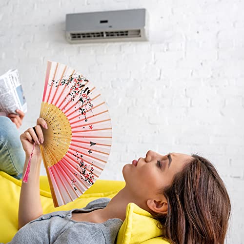Yulejo 20 Pcs 8.27" Japanese Fan Chinese Folding Hand Fans with Tassels - style: Elegant Style