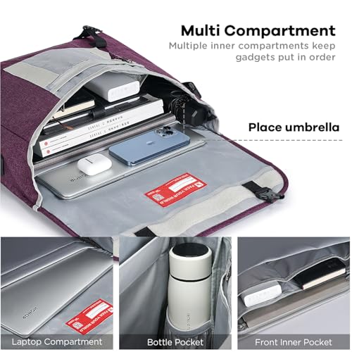 OIWAS Messenger Bag for Women, 17 Inch Laptop Crossbody Bags Men Casual Satchel Shoulder Bag College Travel Office Briefcase - color: Purple, size: 17 Inch