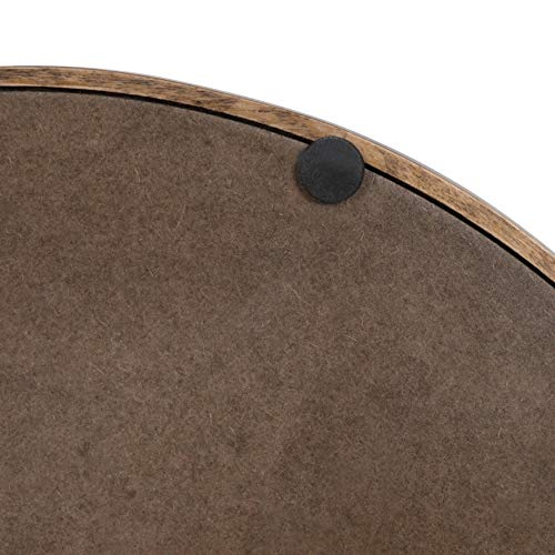 Kate and Laurel Lipton Modern Round Wood Tray, 15.5" Diameter, Rustic Brown with Black Handles, Decorative Accent Tray for Storage and Display - color: Rustic Brown, size: 15.5"