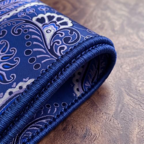 S&W SHLAX&WING Mens Pocket Square Paisley Multicolor Large for Business Wedding - color: Hh34