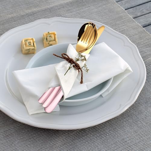 MURRI&MURRDI Travel Stainless Steel Cutlery Set for 1, Reusable Flatware Set with Case, Camping Silverware Set for Work, Knife Fork Spoon Utensil Set 3 Piece (Pink Gold) - color: B- 3 Pink Gold