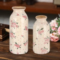 2 Pcs Ceramic Small Vase Rustic Farmhouse Vase Boho Vases Home Decoration for Your Kitchen Bedroom Office Bathroom & Shelf Centerpiece Table Decorative(Romantic)