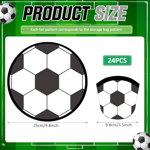 Gejoy 24 Pcs Basketball Football Fly Disc Foldable Fan Sports Theme 8 Style - color: Ball Patterns