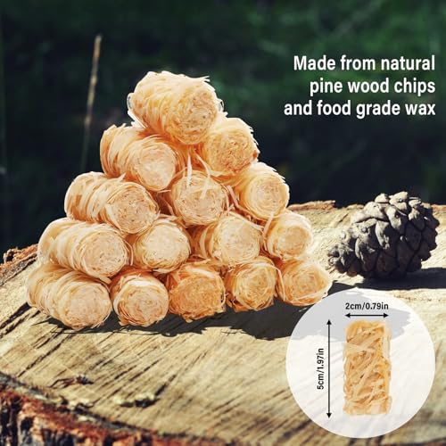 HGD Natural Fire Starters (128 Pcs) - Waterproof & Odorless Charcoal Starters for Fireplace, Campfire, BBQ, Grill, Fire Pit, Wood & Pellet Stove, Chimney, Pizza Oven & Smoker - Indoor & Outdoor Use - size: 128 pieces