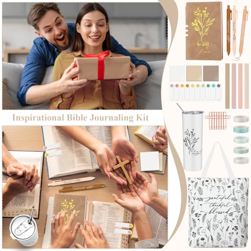 Patelai 29 Pcs Bible Study Supplies Gifts Journaling Kit for Women, White - color: White