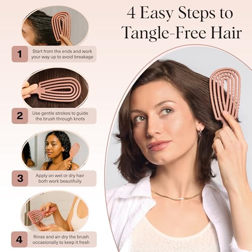 Kitsch Flexi Flow Detangler Brush, Hair Brushes For Women - Terracotta - color: Terracotta, size: 1 pc