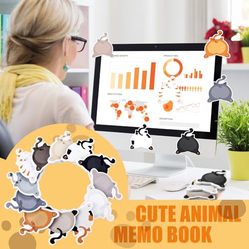 Yinder 24 Pads Cat Sticky Notes Fun Cartoon Memo Self Adhesive - color: Multicolor, size: Fresh Cat