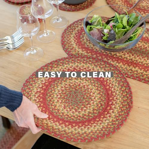 Homespice Cider Barn Jute Braided Table Mats, Oval 10x15 Set of 4 - color: Cider Barn