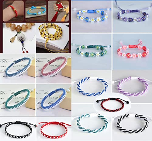 KONMAY 0.6mm Red Nylon Bracelet String for Dream Catchers&Wind Chimes - color: Red, size: Braided 0.6mm
