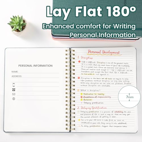Spiral Notebook - 8.5 x 10.98 Inch Large Hard Cover Notebook with Elastic Band & Pocket, 180 Pages, Lay Flat Wirebound Journal for Work, School, Planning & Note Taking Green - color: 004-Green-1pack, size: A4-180 pages
