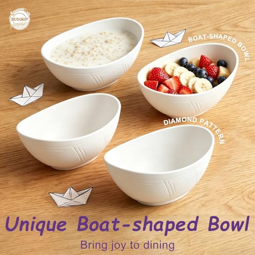 Soup Bowls Sets of 6, Unbreakable Wheat Straw Bowls 26oz - White - color: White, size: 26 oz (6 PCS)