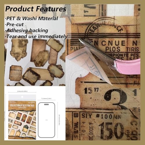 PET Washi Stickers for Journaling Supplies, Label Scrapbook Sticker Book - color: Goods