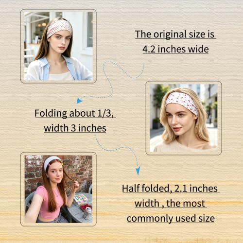Sunolga 7 Pack 4.2in Wide Floral Polka Dot Non Slip Headbands for Women