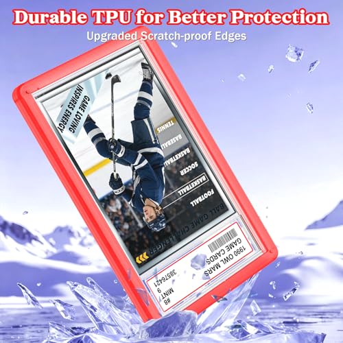 for 1 Pack PSA Slab Guard,Durable PSA Slab Protector Case,Hard TPU Stackable,Shock Absorbing Edge Protection,Soft Touch,Multiple Colors Guards with Precision Fit for Graded Cards Case,Red - color: Red, size: 1 Pack