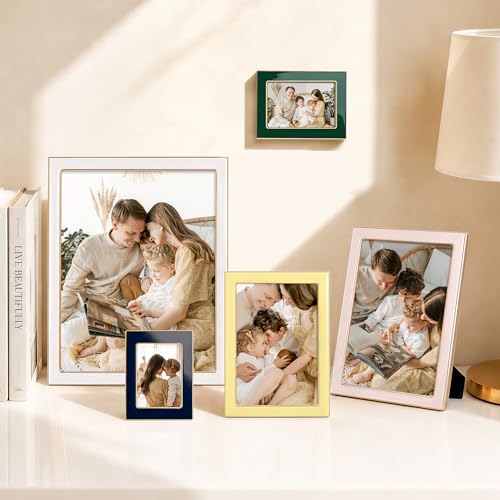 eletecpro 2.5x3.5 Enamel Picture Frame with Real Glass Cover, Green, 2-Pack - color: Green, size: 2.5x3.5