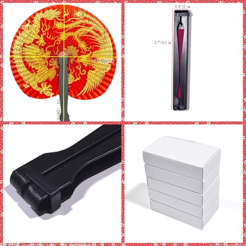 10 Pieces Chinese Dragon and Phoenix Paper Fans - color: Chinese Dragon and Phoenix, size: 10 PCS
