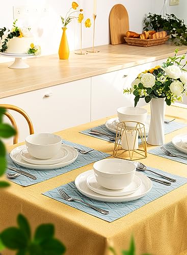 Sweese 20 Oz Porcelain Bowls Set of 6 - Durable for Cereal, Soup, Rice, Pasta, Salad, Oatmeal - Microwave Dishwasher Safe, White - color: White, size: 20 Ounce