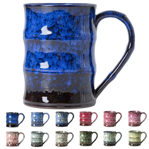 Deep Cobalt Ceramic Mug, 22oz Reactive Glaze Coffee Mug, Office Gift - color: 22oz - Deep Cobalt · FOCUS