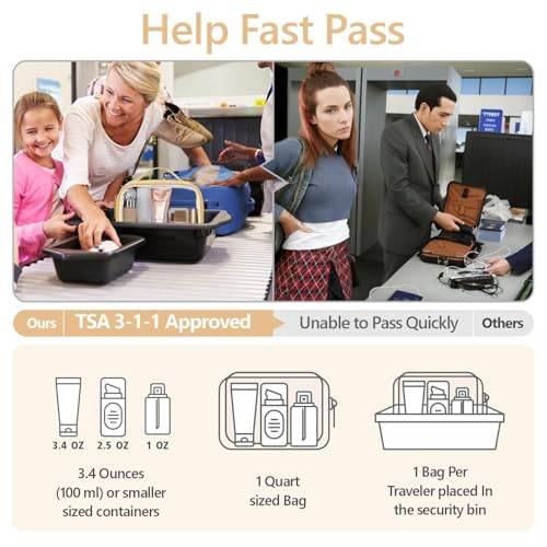 PACKISM Clear Makeup Bag Travel - TSA Approved Toiletry Bag, 2 Pack Black - color: Black