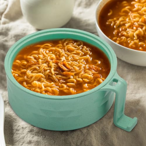 1 Set Microwave Ramen Cooker Bowl with Utensils, Light Green - color: Light Green