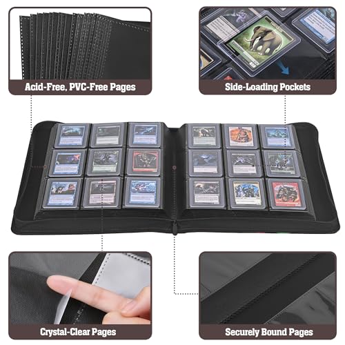 Top Loader Binder, 9-Pocket Trading Card Album, Holds 360 Top Loaders - color: Brown Star Fuzzball