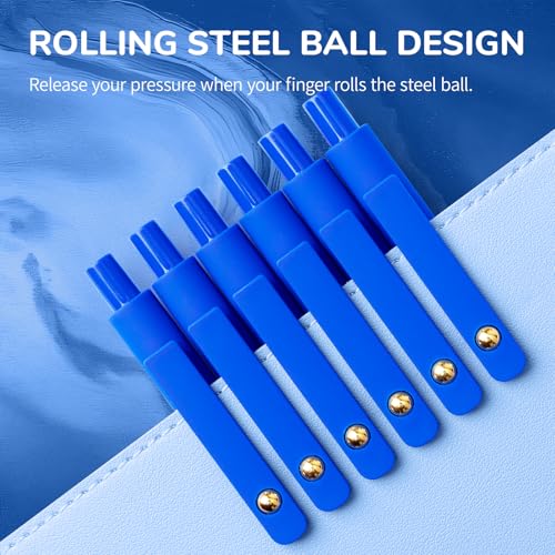 UIXJODO Blue Pens, 6 Pcs Blue Ink Pens Fine Point Smooth Writing Pens, 0.5mm Colored Ink Gel Pens for Journaling Note Taking, School Supplies Gifts for Women (6 Pcs Gold Blue - Blue Ink) - color: 6 Pcs Gold Blue - Blue Ink
