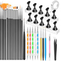 YOOVR 28-In-1 Nail Art Tools with Nail Stand Holder for Press on Painting - color: Black