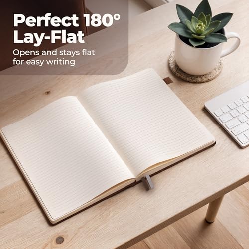 Thick Lined Journal Notebook 8.5x11" with Big A4 Hardcover Leather - Brown - color: Brown, size: A4 300 Pages