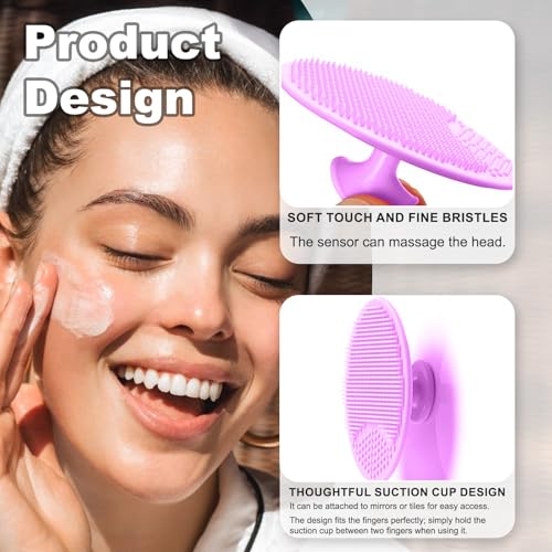 Silicone Face Scrubber-Soft Facial Cleansing Brush for Skincare Routine,Exfoliating Pad & Scalp Scrubber for Home Spa - color: [Mixed Items] 1, size: 4-pack