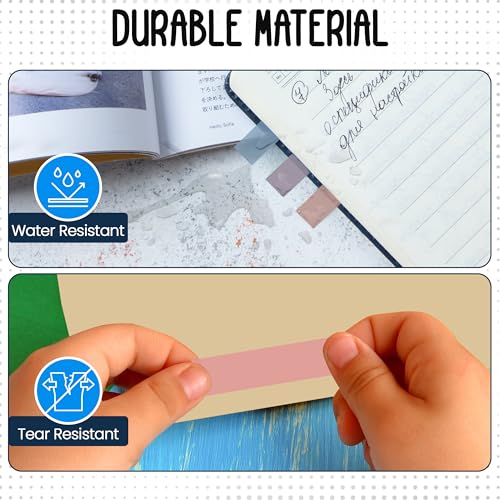 Essex Wares - 300 Pieces, 5 Light Pastel Colors, Transparent Sticky Tabs - color: Light Pastel Colors