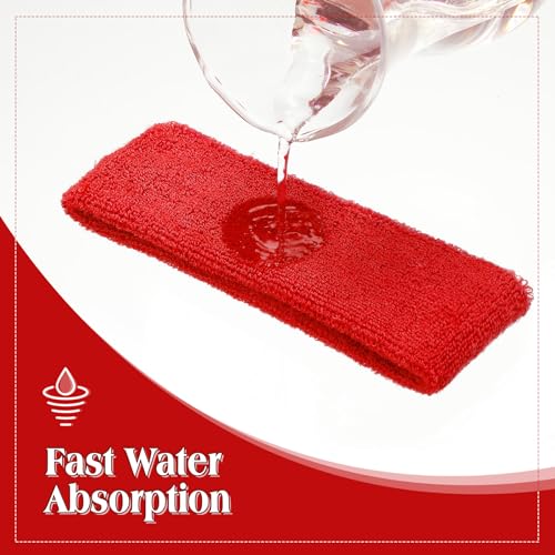 Sweatbands and Wristbands Set, Women, Men - color: Red