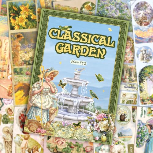 Vintage Garden Sticker Book for Scrapbooking Supplies - color: Greenflower Garden