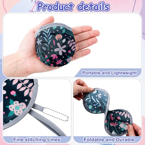 Suzile 12 Pieces Colorful Floral Round Fans Handheld Compact Cooling Fan Disc Portable Hand Folding for Outdoor Games Wedding Party Decorations Summer Outdoor Activity, 6 Patterns(Flower)