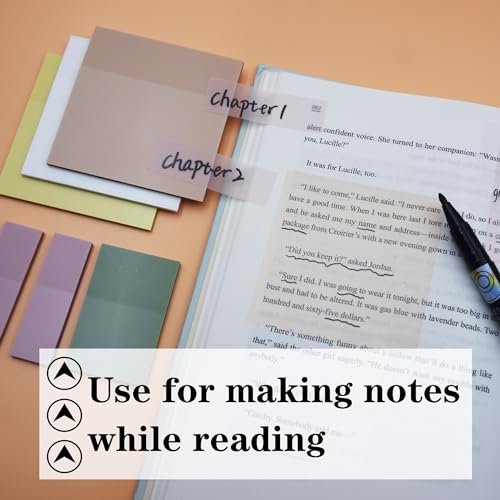 YOUDEFUL Clear Sticky Notes,Transparent Sticky Notes in 3 Sizes - size: Square Orange