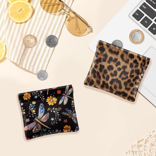 Squeeze Dragonfly Coin Purse Pouch Mini Coin Pocket Change Purse - color: Dragonfly, size: Mini (3.54"x3.2")