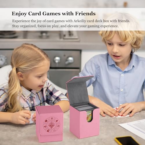 Arkeiliy MTG Deck Box 110+ Storage Sleeved Cards for Magic Commander - color: Pink