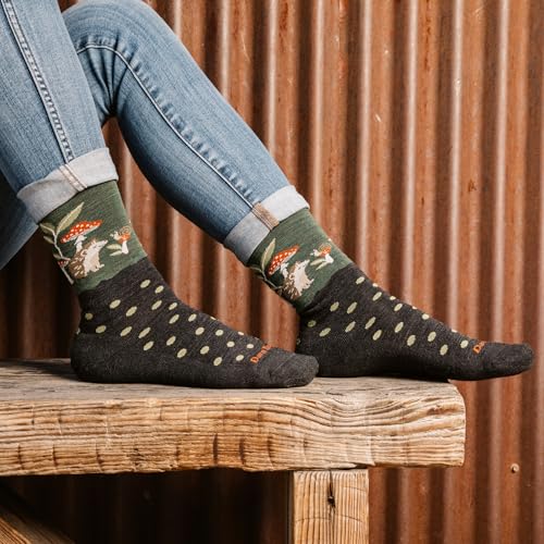 Darn Tough Vermont Women's Wildlife Crew Light Cushion Socks (6105) - color: Hedgehog Moss, size: Medium