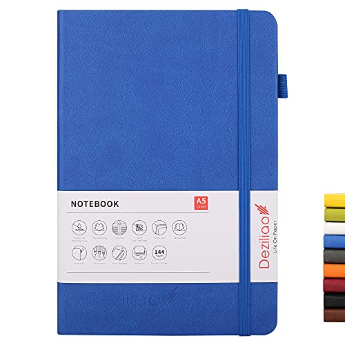 Lined Journal Notebooks with Pen Loop, Hardcover Notebook Journal for Work, 100Gsm Premium Thick Paper with Inner Pocket, Medium 5.7"x8.4", （Blue, Ruled） - color: Blue, size: 1 Pack