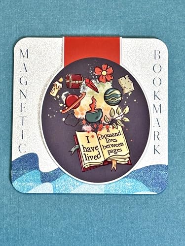 creates Magnetic Bookmark For Reading Journals Planners Scrapbooking Office Supplies Cute And Funny Bookmark For Bookworms Matte Laminate Double Sided Handmade (Thousand Lives) - color: Thousand Lives