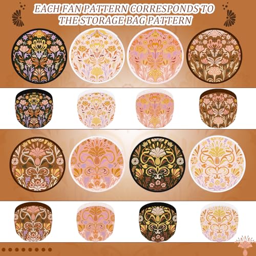 Gejoy 24 Pcs Dawn Dusk Foldable Flying Disc Fans, SummerHand Fans 8 Styles - color: Dawn Dusk