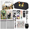 Ulema Cute Black Cat Gifts for Women,30Pcs Stationery Set Birthday Gifts for Boys Girls Back to School and Kawaii Classroom Office Supplies with Black Cat BallPoint Pen, Pencils, Sticky Notes etc. - style: black cat