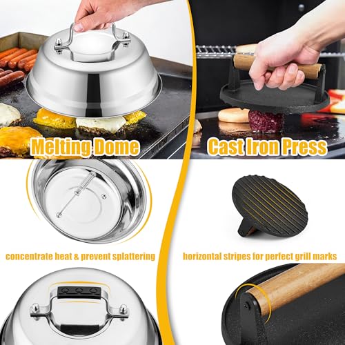HaSteeL Griddle Accessories, 20Pcs Flat Top Grill Accessories for Camping - style: Wooden handle 20pcs