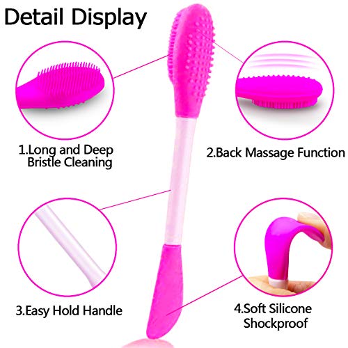 5PCS Silicone Scrubber Set, Lip Scrub Brush, Silicone Face Cleansing Brush, Face Applicator Tool and 2PCS Exfoliating Brushes for Men Women - style: style 1