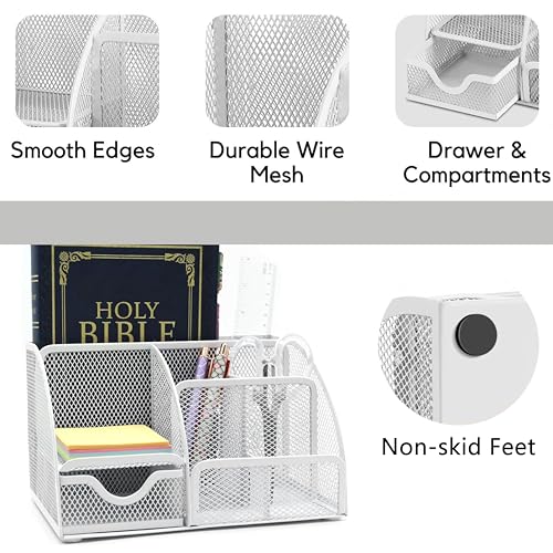 Scindaly Office Desk Accessories 12-Piece & Desk Organizers and Accessories - color: White